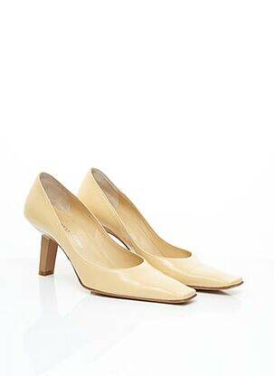 Pantofi cu toc material neted toc de 7 la 9 cm bej SERGIO ROSSI femeie