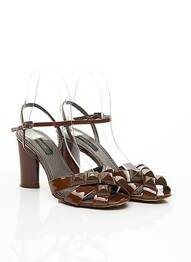 Sandale/pantofi decupați închidere cu buclă(e) toc de 7 la 9 cm maro MARC JACOBS femeie