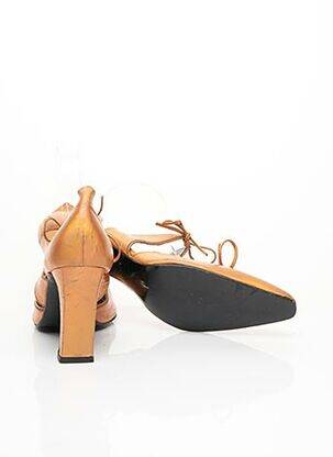 Pantofi cu toc țesătură satinată toc de 7 la 9 cm portocalie CHRISTIAN LACROIX femeie