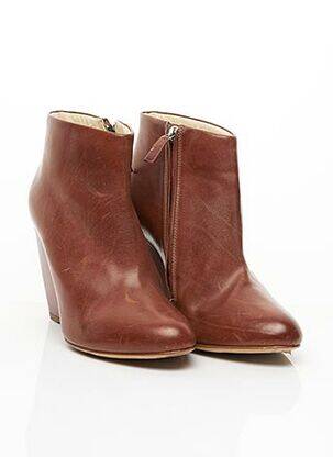 Botine/ghete material neted toc de 7 la 9 cm maro RUPERT SANDERSON femeie