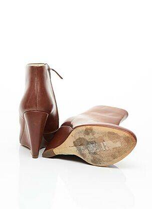 Botine/ghete material neted toc de 7 la 9 cm maro RUPERT SANDERSON femeie
