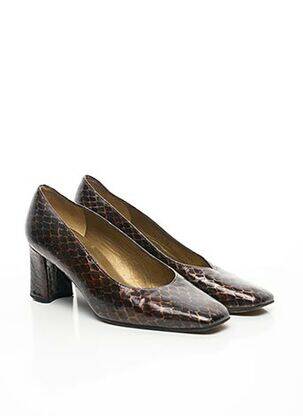 Pantofi cu toc țesătură lăcuită toc de 7 la 9 cm maro STUART WEITZMAN femeie