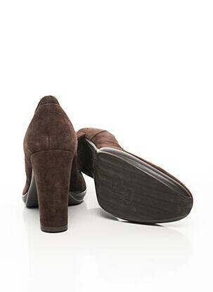 Pantofi cu toc material neted toc de 7 la 9 cm maro R&RENZI femeie