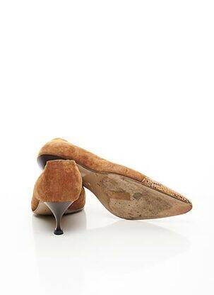 Pantofi cu toc nubuc toc de 4 la 6 cm maro JET SET femeie