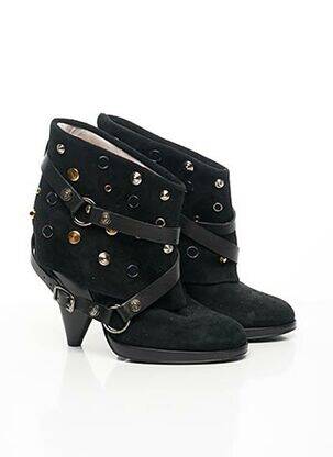 Botine/ghete nubuc toc de 7 la 9 cm negru VERSUS femeie