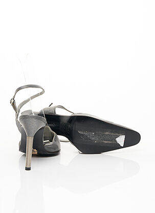 Pantofi cu toc țesătură satinată toc de 7 la 9 cm gri RODOLPHE MENUDIER femeie
