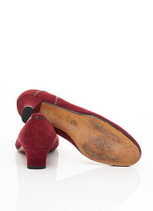 Pantofi cu toc material neted toc de 4 la 6 cm roșu JEAN THIOT femeie