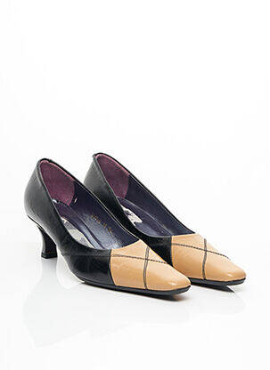 Pantofi cu toc material neted toc de 4 la 6 cm negru JOCELYN femeie