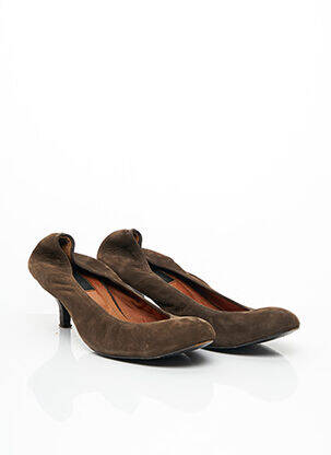 Pantofi cu toc nubuc toc de 4 la 6 cm maro LANVIN femeie