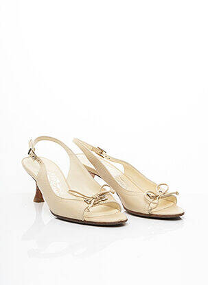 Sandale/Pantofi decupați bej SALVATORE FERRAGAMO femeie