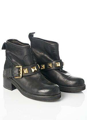 Botine/ghete material neted toc de 4 la 6 cm negru WOO'S femeie