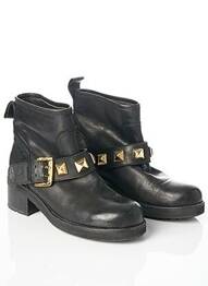 Botine/ghete material neted toc de 4 la 6 cm negru WOO'S femme