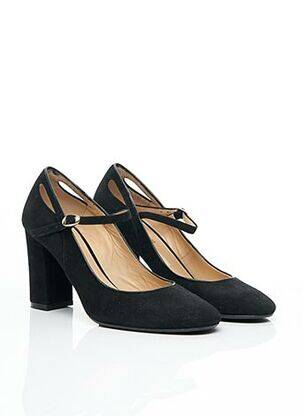 Pantofi cu toc nubuc toc de 7 la 9 cm negru FRANCOIS PINET femeie