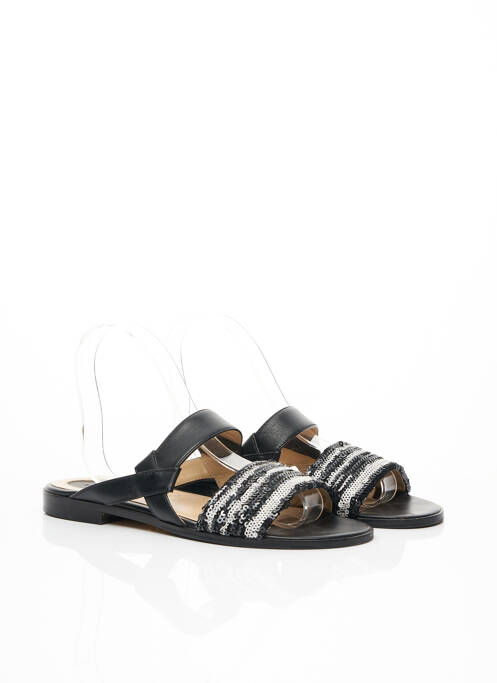 Mulete/saboți talpă exterioară din piele toc plat până la 3 cm negru ELIE SAAB femme