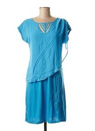 Rochie midi mâneci scurte mâneci scurte albastru VIRGINIE & MOI femeie