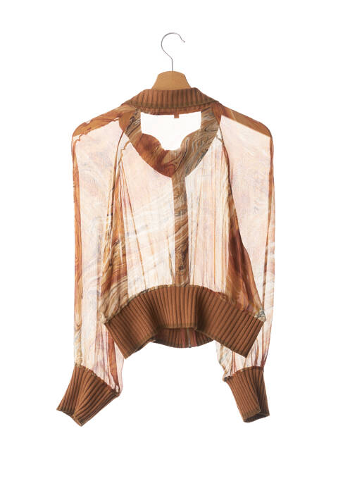 Vestă cu mâneci lungi maro HALE BOB femeie