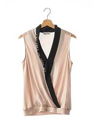 Top elasticitate fără mâneci bej BRANDEEZ femme