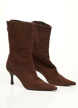 Botine/ghete nubuc toc de 7 la 9 cm maro SERGIO ROSSI femeie