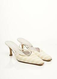 Pantofi cu toc țesătură satinată toc de 7 la 9 cm alb MAUD FRIZON femme