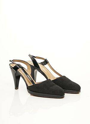 Pantofi cu toc țesătură lăcuită toc de 7 la 9 cm negru JET SET femeie