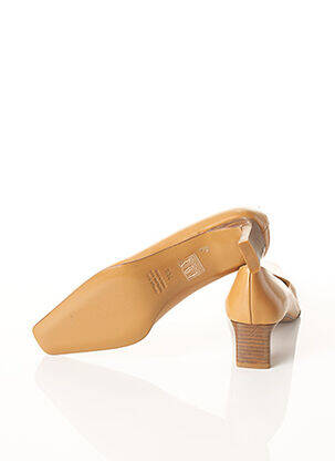 Pantofi cu toc material neted toc plat până la 3 cm bej MANFIELD femeie