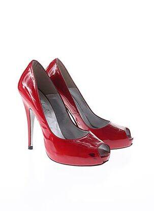 Pantofi cu toc țesătură lăcuită toc înalt de 10cm și mai mult roșu #OOTD femeie