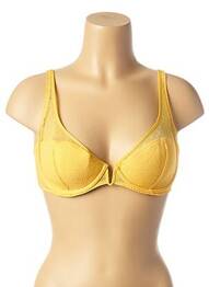 Sutien țesătură dantelă top sutien modelat galben IMPLICITE femeie