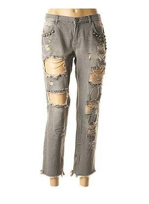 Pantalon slim talie joasă talie joasă gri BSB femeie