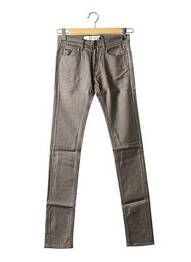 Pantalon slim țesătură acoperită mărime normală gri APRIL 77 femeie