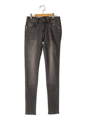Blugi skinny efect uzat decolorat talie joasă negru BSB femeie