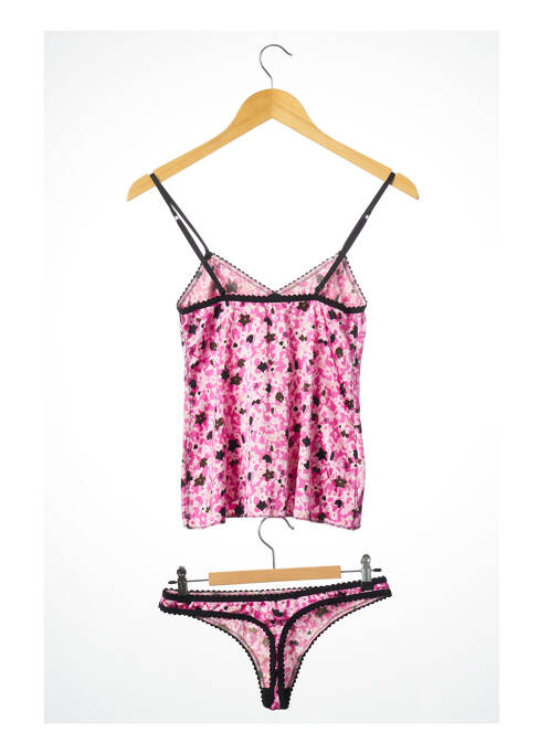 Set lenjerie bretele elastice reglabile roz SANS MARQUE femme