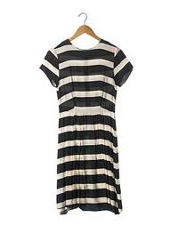Rochie midi închidere cu fermoar la spate mâneci scurte negru SANS MARQUE femeie