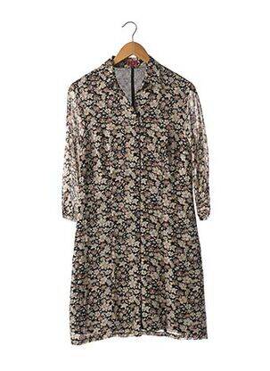 Rochie midi imprimeu floral mâneci 3/4 negru OLIVIER STRELLI femeie