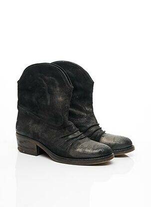 Botine/ghete nubuc toc de 4 la 6 cm negru STRATEGIA femeie