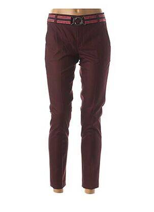 Pantalon 7/8 închidere cu fermoar sub clapetă cu cârlig talie joasă roșu HOD femeie