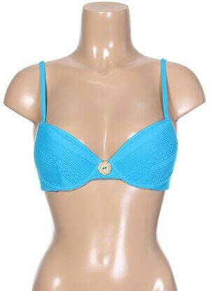 Sutien de costum de baie bretele elastice reglabile top sutien push-up albastru ANTIGEL femeie