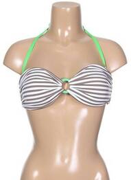 Sutien de costum de baie închidere cu legături de legat top sutien modelat maro KIWI femeie