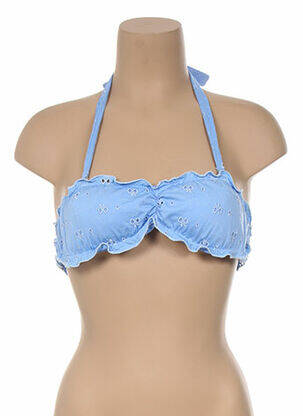 Sutien de costum de baie închidere cu legături de legat top bentiță albastru KIWI femme