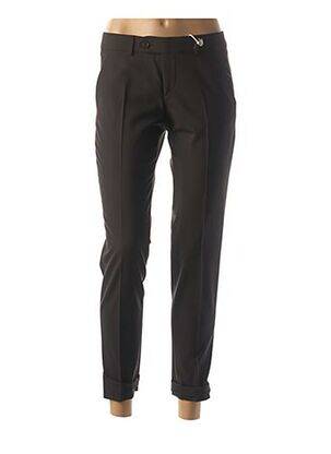 Pantalon 7/8 țesătură poplin mărime normală negru QUIET femeie