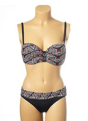 Costum de baie din două piese elasticitate top sutien push-up negru LES P'TITES BOMBES femeie
