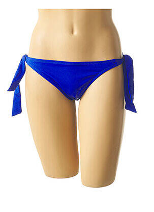 Chiloți de baie efect material satinat chiloți albastru MON PETIT BIKINI femeie