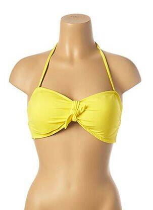 Sutien de costum de baie închidere cu legături de legat top sutien modelat galben MON PETIT BIKINI femeie