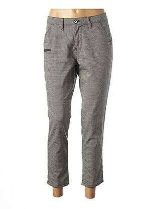 Pantalon 7/8 croială tip țigaretă talie joasă gri DESGASTE femeie