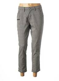 Pantalon 7/8 croială tip țigaretă talie joasă gri DESGASTE femeie