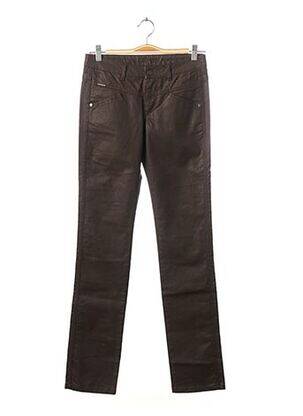 Pantalon slim talie joasă talie joasă maro ONE STEP femeie