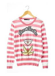 Pulover finisaj cu mansete elastice mâneci lungi roz LOVE MOSCHINO femeie