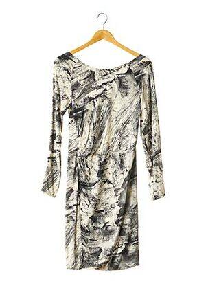 Rochie midi imprimeu fantezie mâneci lungi negru GESTUZ femeie