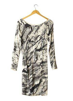 Rochie midi imprimeu fantezie mâneci lungi negru GESTUZ femeie