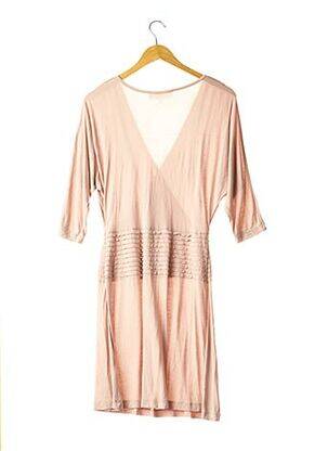 Rochie midi mâneci 3/4 mâneci 3/4 roz DESIGNERS REMIX COLLECTION femeie