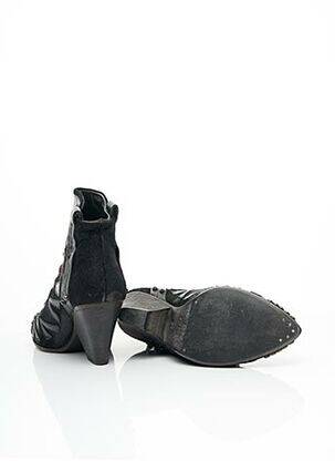 Botine/ghete material neted toc de 7 la 9 cm negru STRATEGIA femeie